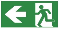 Legend for Serenga Exit sign, with curved legend - ISO 7010