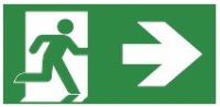 Legend for Serenga Exit sign, with curved legend - ISO 7010