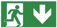 Legend for Serenga Exit sign, with curved legend - ISO 7010