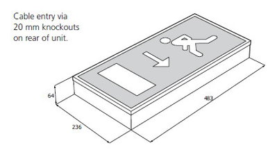EE4323-PERFORMA 8W SUSTAINED BLK EXIT SI