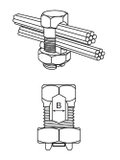 Type H high strength splitbolt connector 6.9 mm 0.04 kg