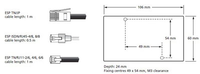 Protection for the middle 4 (of 8) conductors on ISDN lines with RJ45