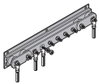 Tinned copper earth bar with twin disconnecting link 10 way