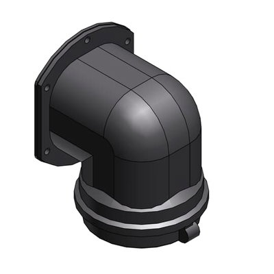 FITTING PA6 NW56 FLANGE 90D GRY
