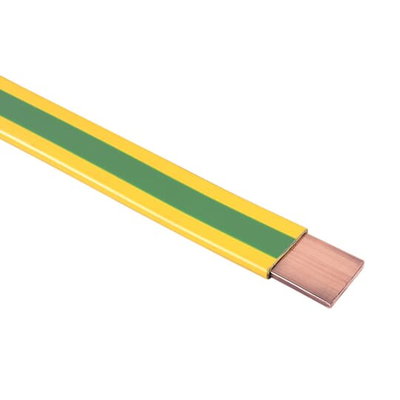 Green & yellow PVC insulated copper tape 50 m 25 x 3 mm 0.79 kg/m