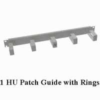 1HU Patch Guide with rings, White