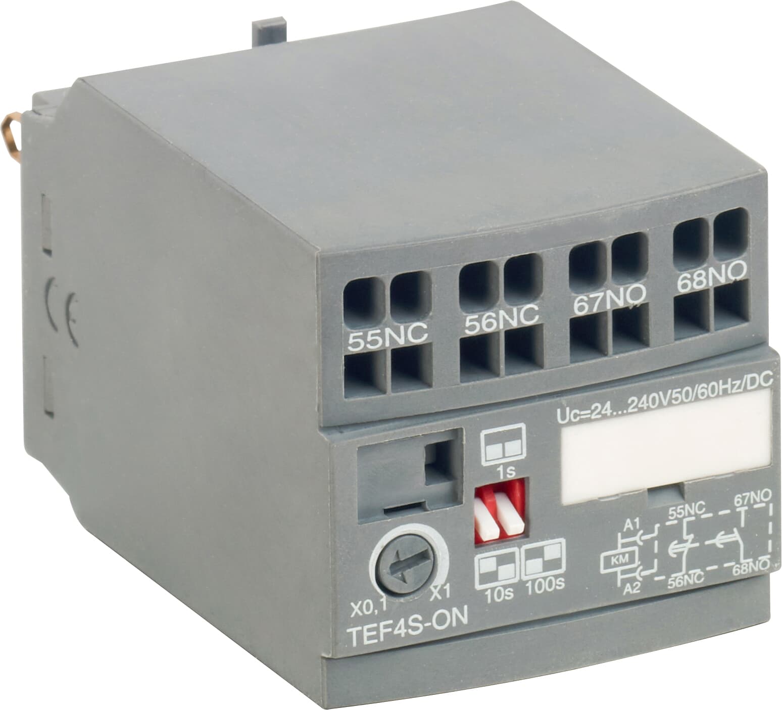 TEF4S-ON Timer elettronico a montaggio frontale ritardato alla eccitazione