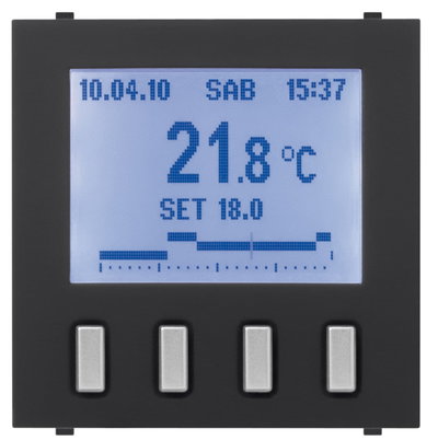 Termostati e Cronotermostati Heater 0gang Button Nero - Mylos