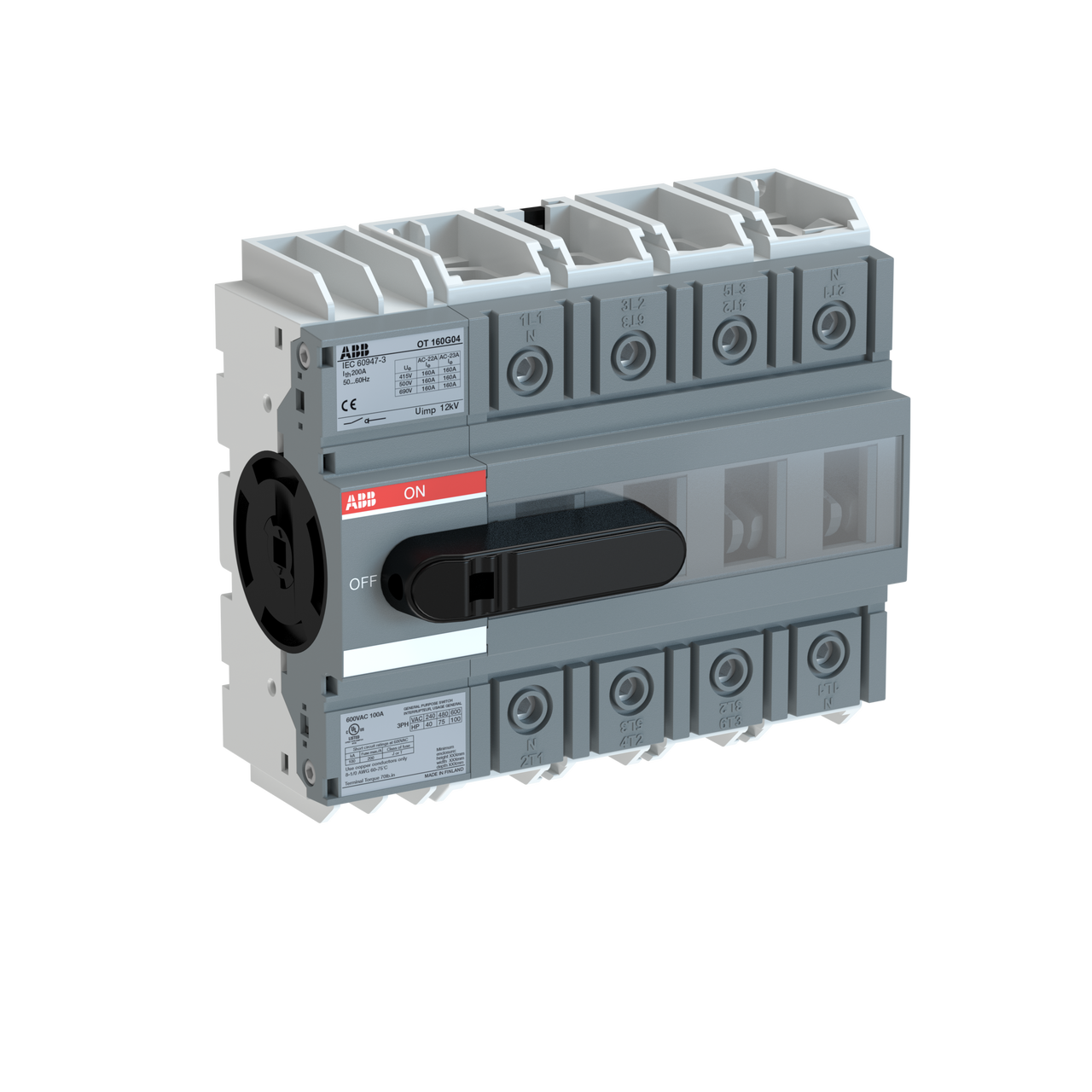 OT160G04K SEZ 160A 4 POLI, MAN DIRETTA