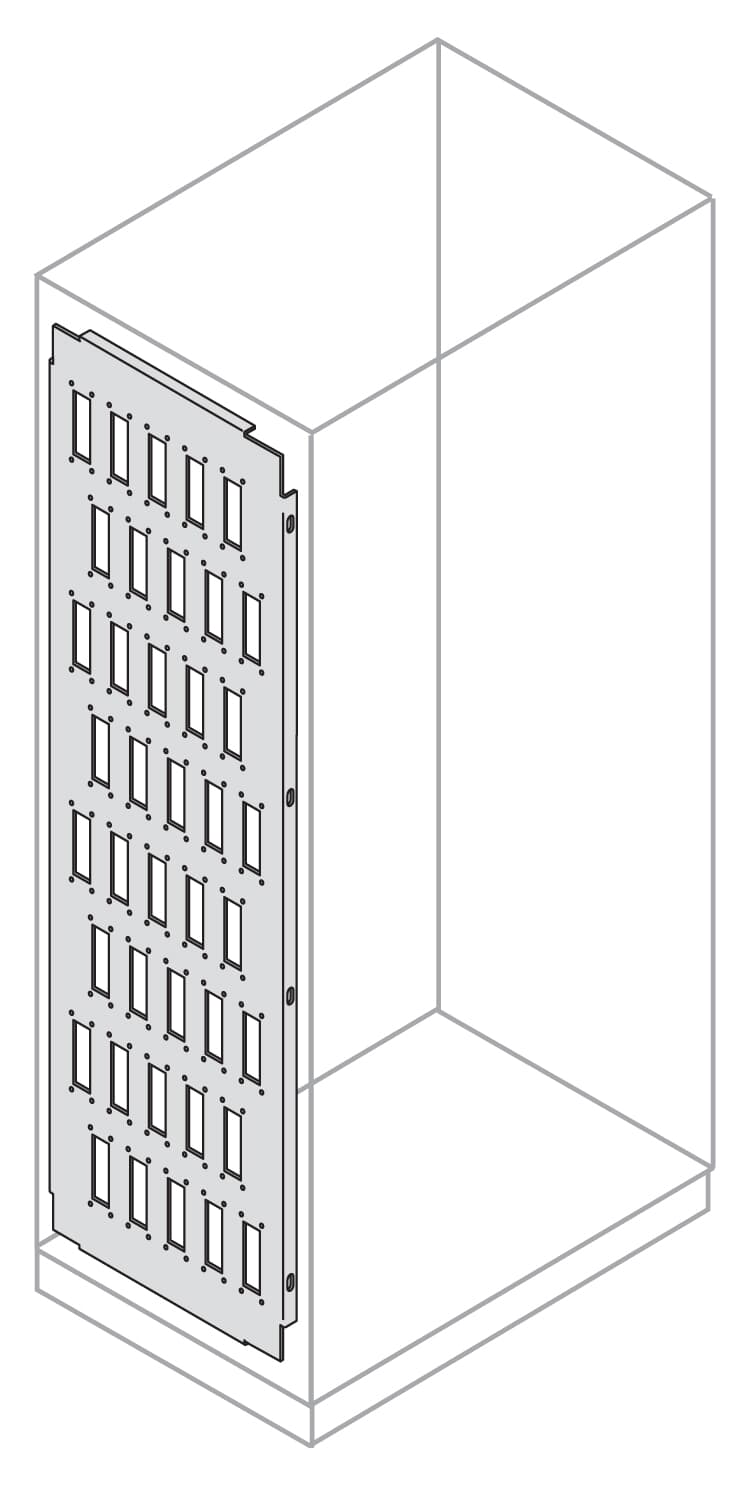 Pannello portaconnettori 60 fori N.righe, fori 12, 5 2200x600 mm (HxP)
