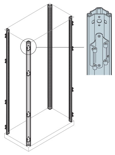 Montanti con cerniere per strutture standard H=2000 mm
