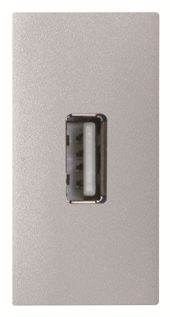 Insert/cover Usb 1 gang Silver - Zenit