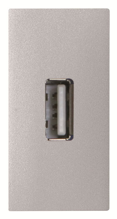 Insert/cover Usb 1 gang Silver - Zenit