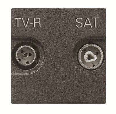 Presa TV Sat 2 gang Antracite - Zenit