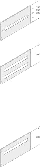 Pannello 36 moduli DIN decentrato H=300mm L=800mm
