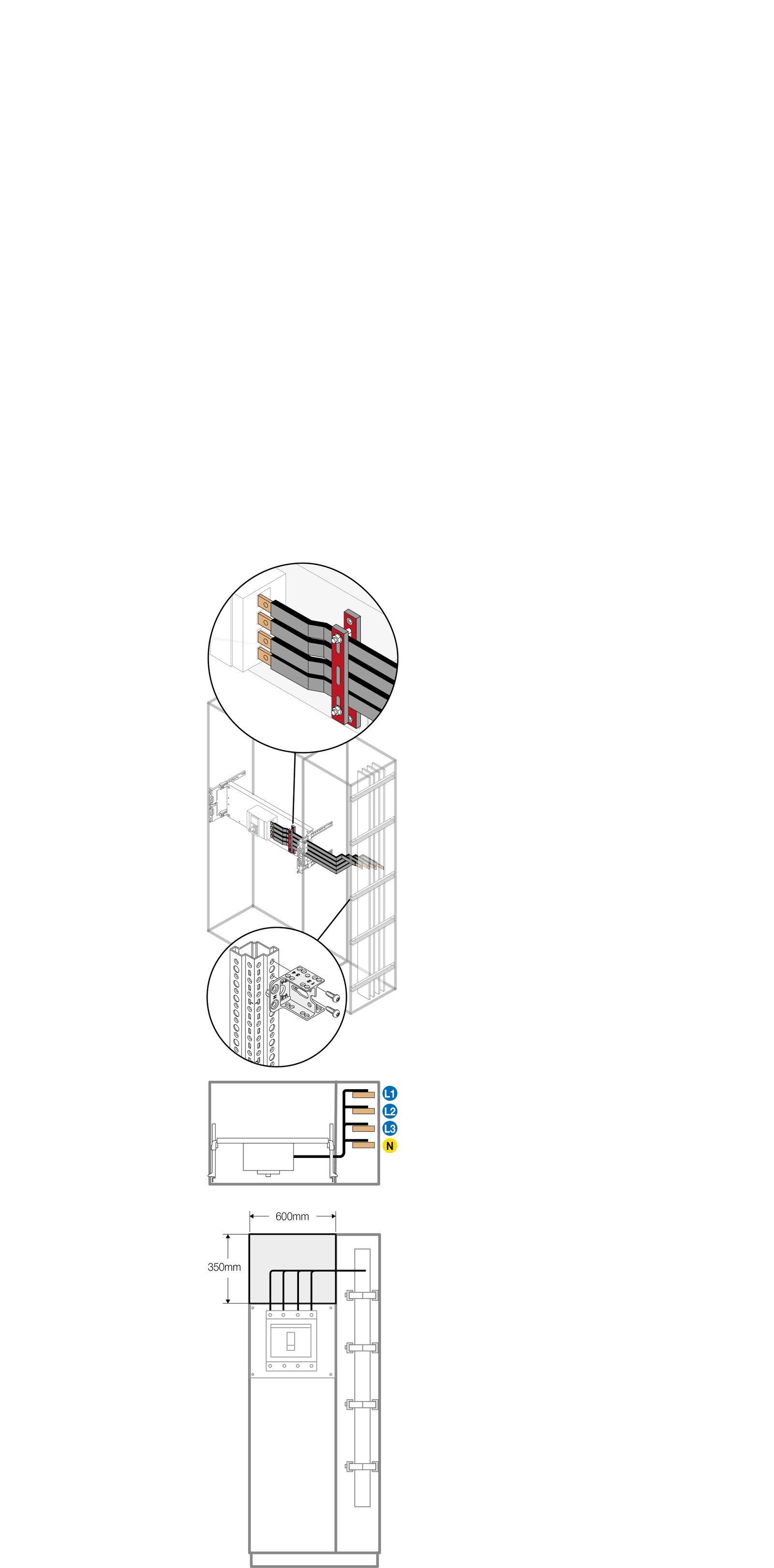 N.1 isolatore per connessioni T6 verticale
