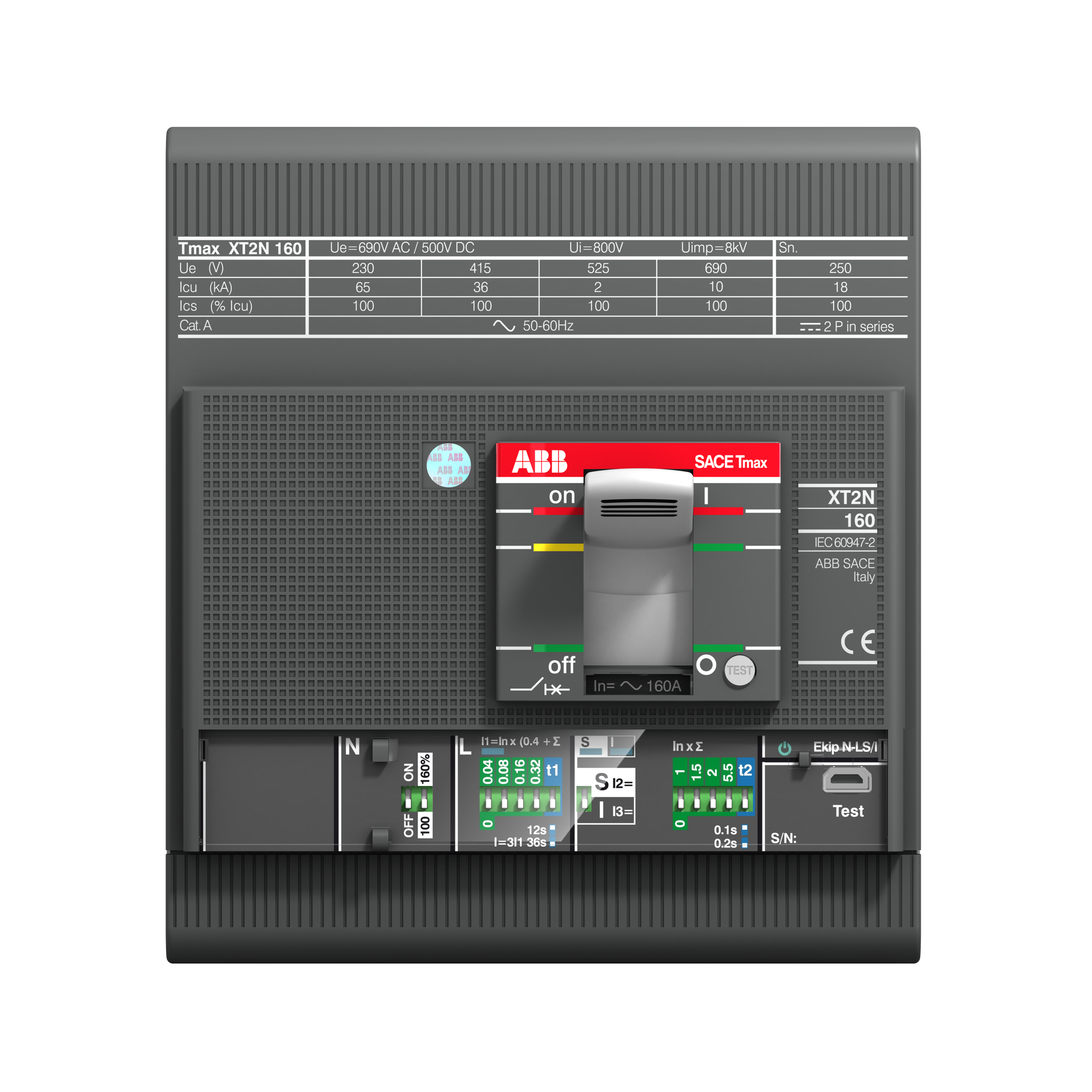 XT2N 160 Ekip LSI In=160A 4p F F In=100%
