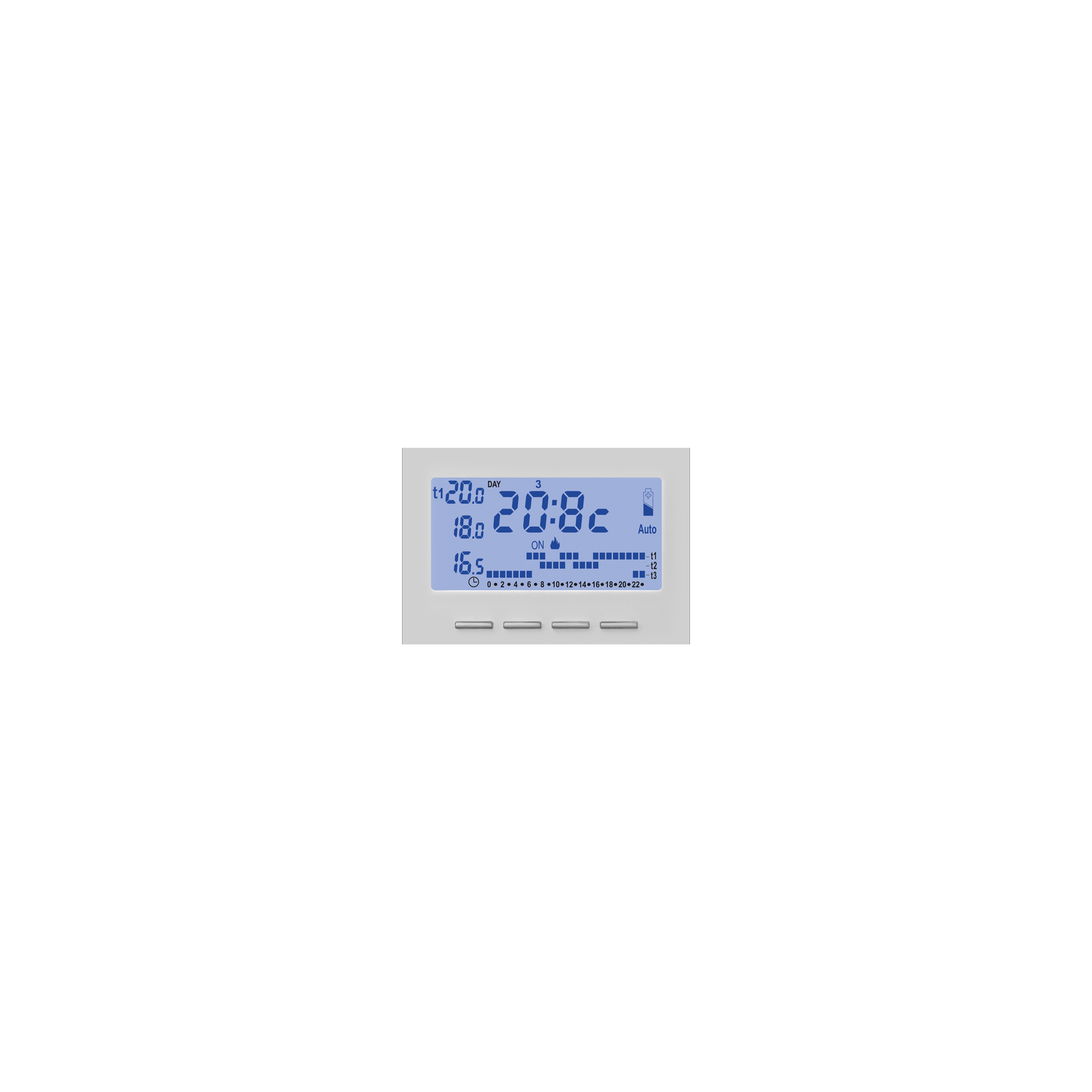 Electronic s/w timed thermostat 3M white Bianco - Mylos
