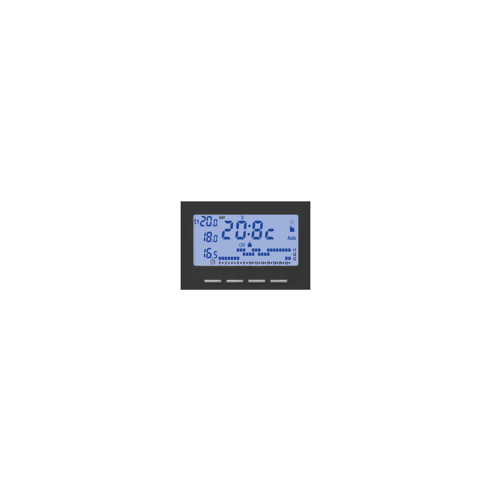 Electronic s/w timed thermostat 3M black Nero - Mylos