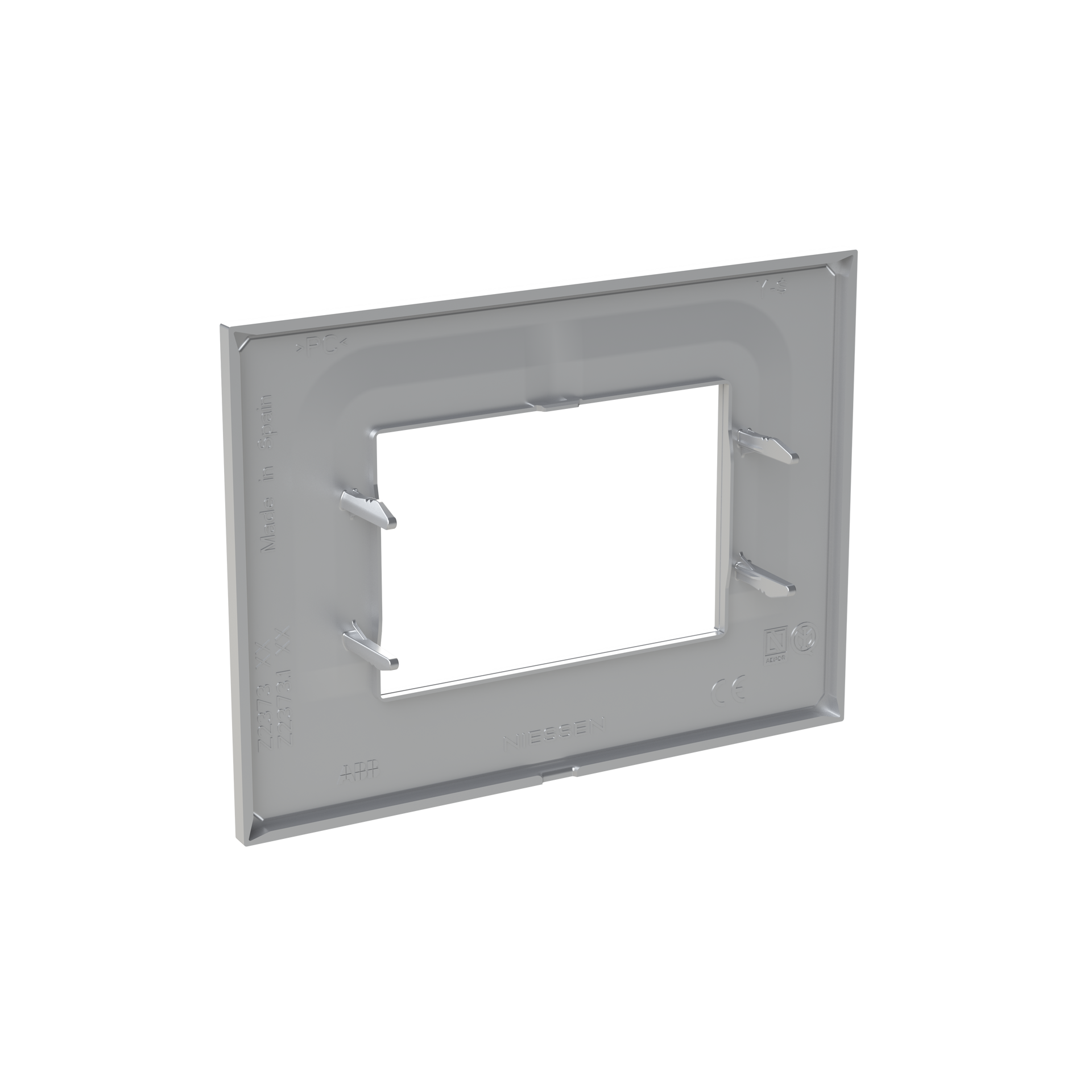 Placca 3 moduli 1-gang Argento - Zenit – Immagine 2 di 3