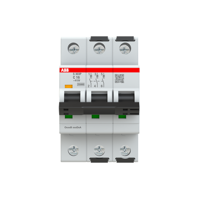 Miniature Circuit Breaker - S300P - 3P - 16 A - C - (AC) 25 kA
