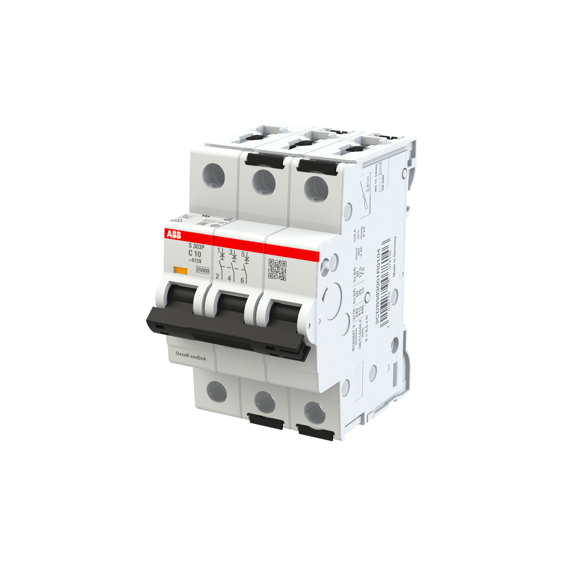 Miniature Circuit Breaker - S300P - 3P - 10 A - C - (AC) 25 kA