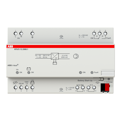 NTU/S12.2000.1 Alimentatore per sensori, 12 V c.c., 2 A, per batterie di back-up