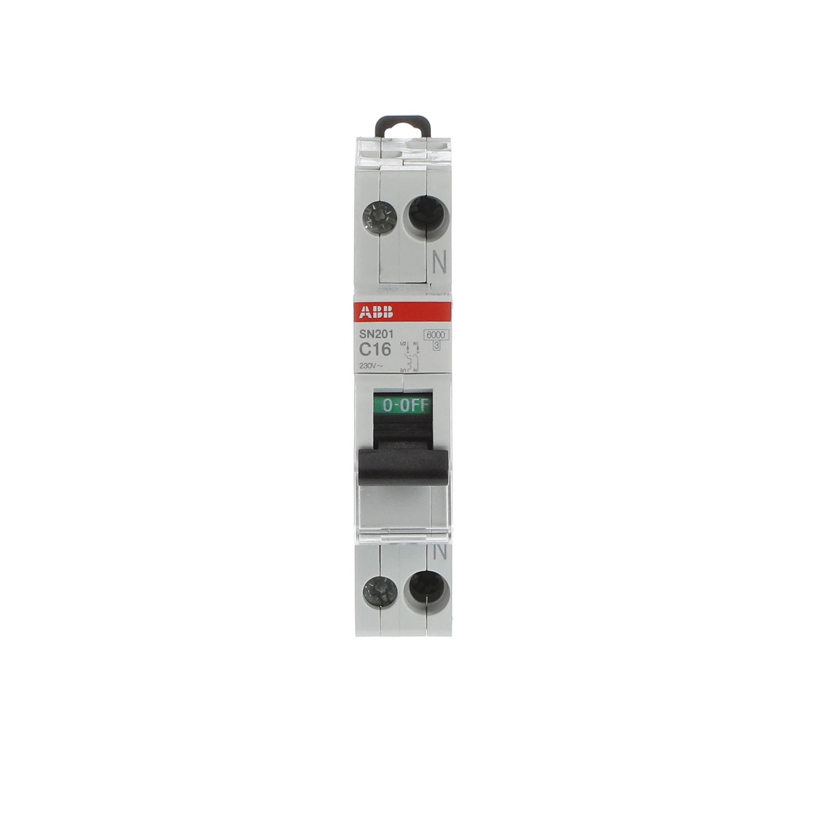 SN201  - C16 -  6kA Curva C 16A - SN201 - 1P+N - 16 A - C - (230 V) 6 kA – Immagine 2 di 3