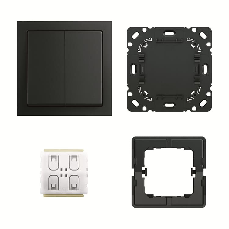 Bluetooth Low Energie (BLE/Casambi) Smart Switch set for Bluetooth Low Energy (BLE) 4 channel Wireless black matt - future linear