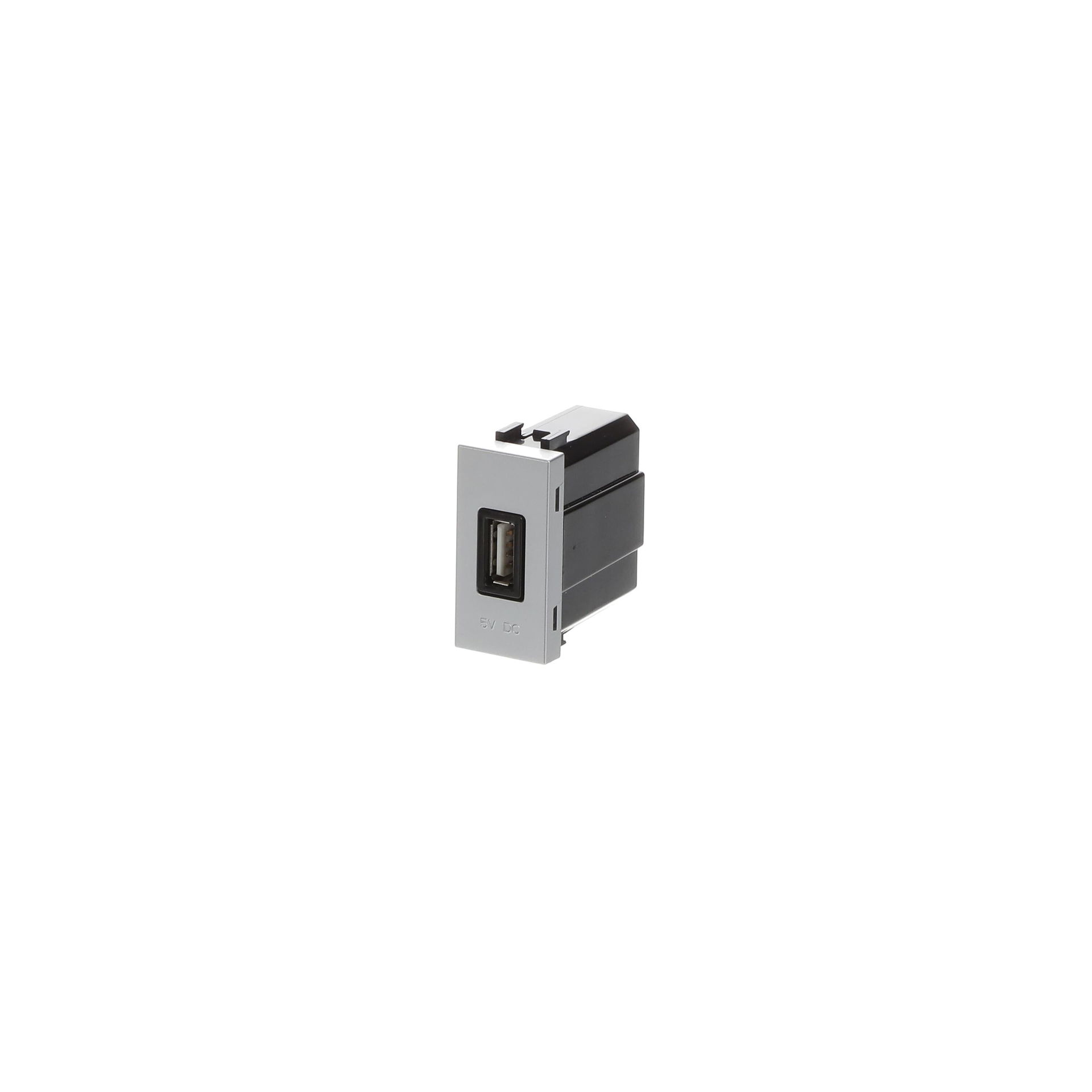 USB charger 2.000mA, 1-gang Breakout cable with USB A Silver - Zenit – Immagine 3 di 3