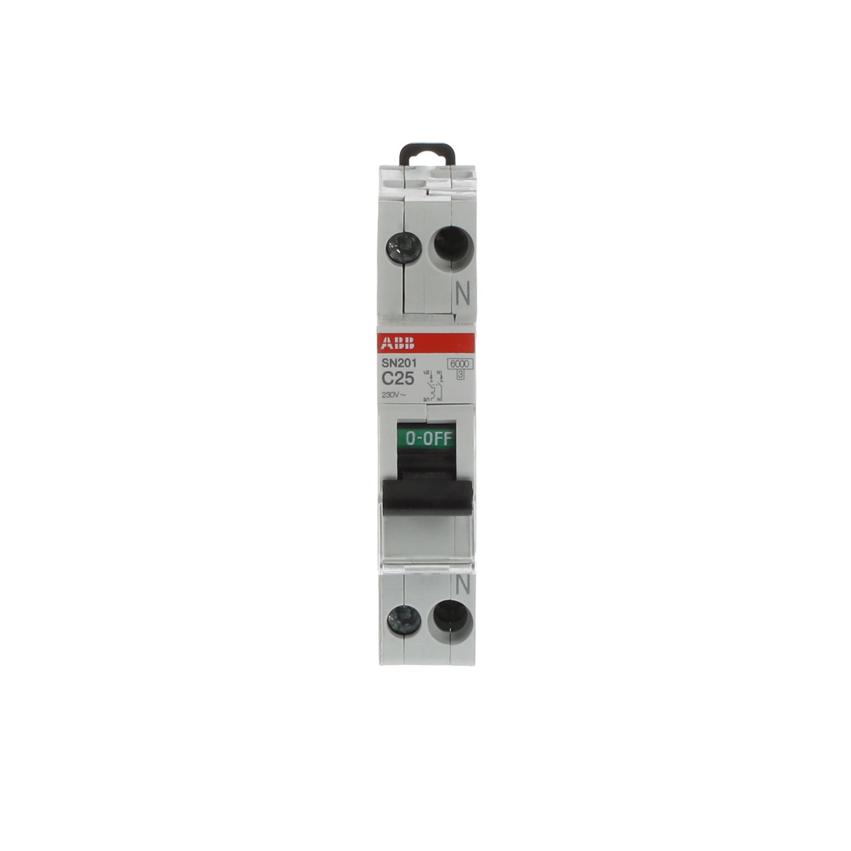 SN201  - C25 -  6kA Curva C 25A - SN201 - 1P+N - 25 A - C - (230 V) 6 kA – Immagine 2 di 4
