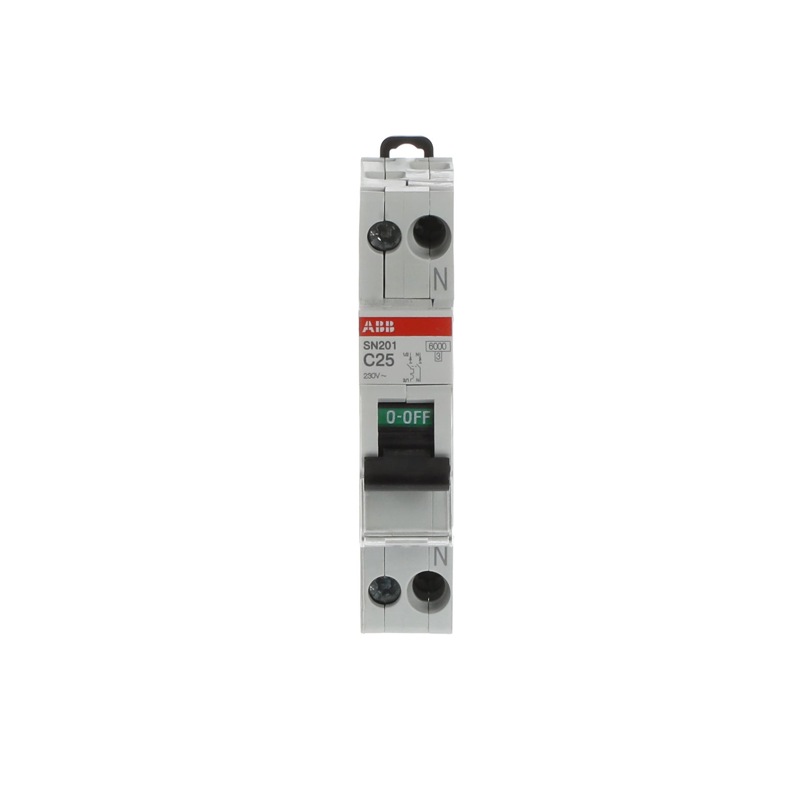 SN201  - C25 -  6kA Curva C 25A - SN201 - 1P+N - 25 A - C - (230 V) 6 kA – Immagine 2 di 4