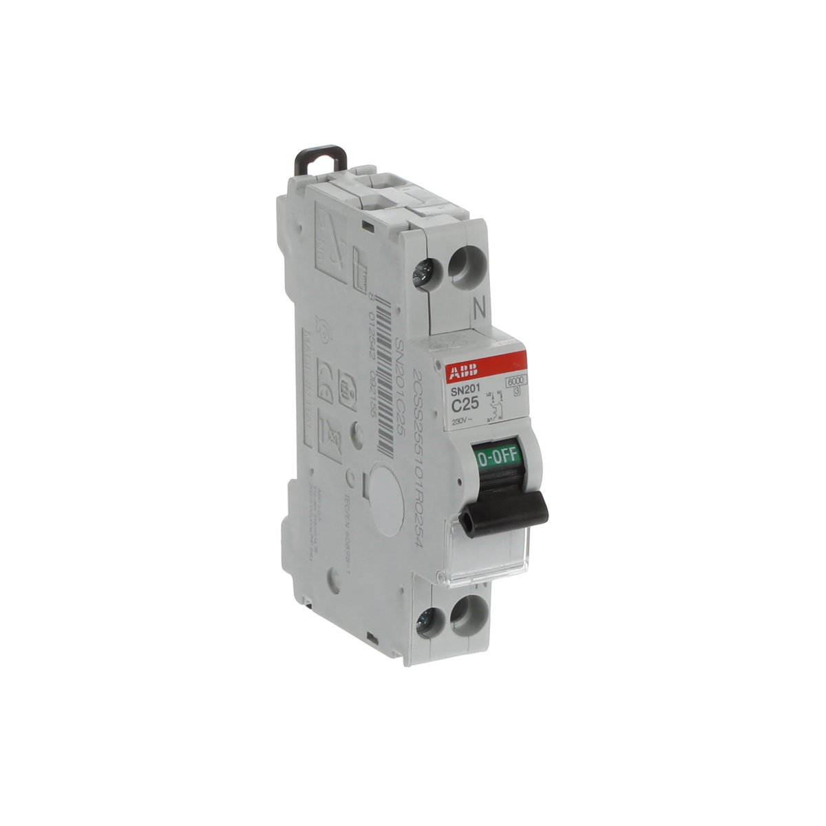 SN201  - C25 -  6kA Curva C 25A - SN201 - 1P+N - 25 A - C - (230 V) 6 kA – Immagine 3 di 4