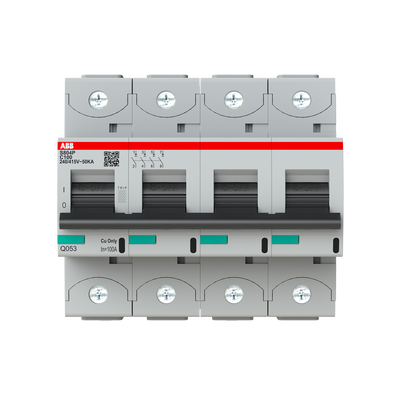 S804P-C100 High Performance Circuit Breaker. C Characteristic. 50kA, 100A, 4P