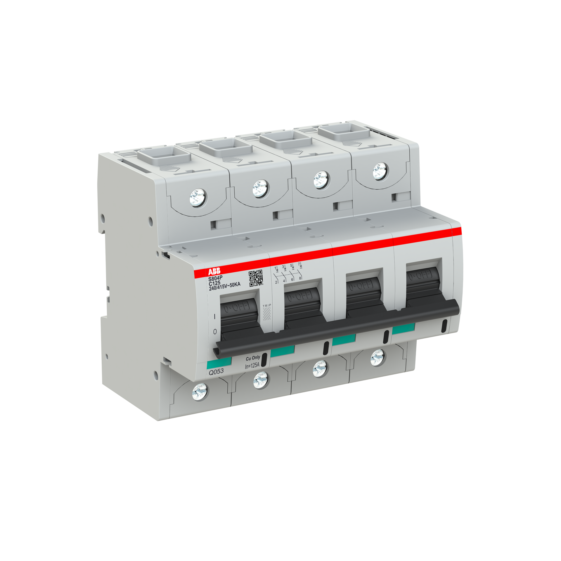 S804P-C125 High Performance Circuit Breaker. C Characteristic. 50kA, 125A, 4P – Immagine 3 di 3