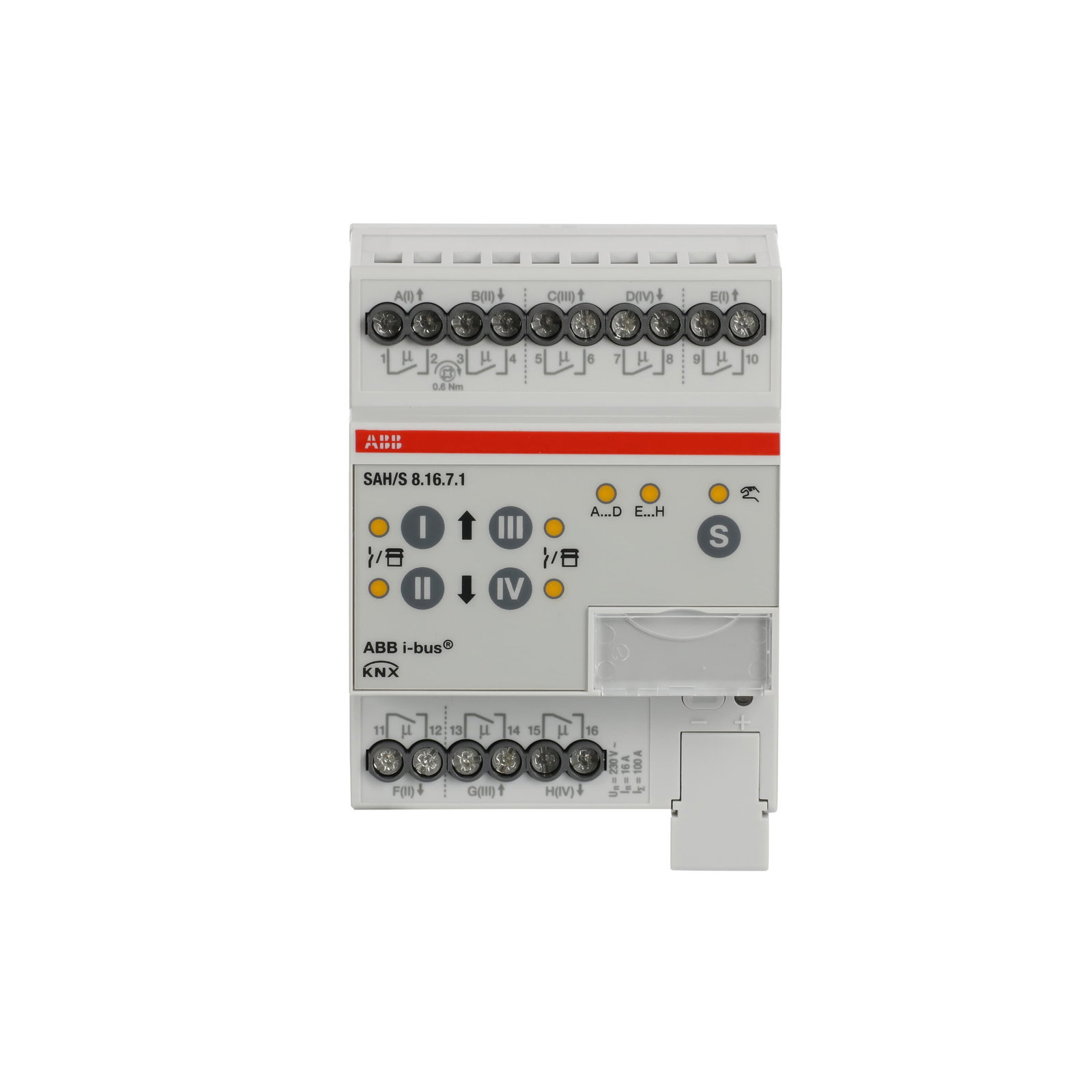 SAH/S8.16.7.1 Attuatore di commutazione/tapparelle, 8 canali, 16 A, MDRC