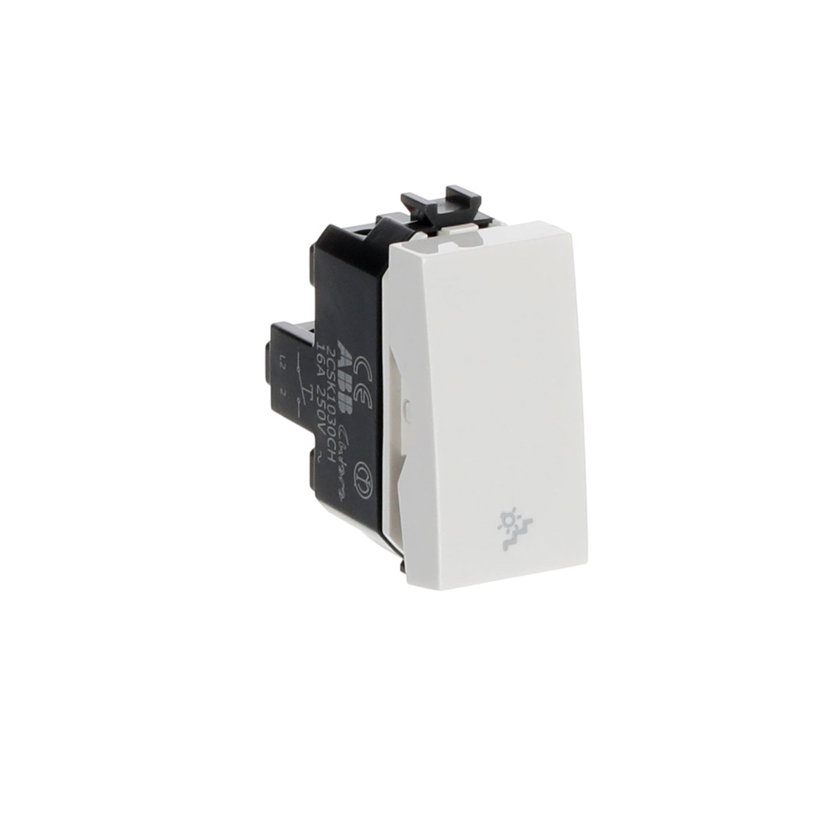 Pulsanti con simbologia serigrafata Symbol "light" Single push button 1P 1NO 0NC 0CO Bianco - Chiara – Immagine 3 di 4