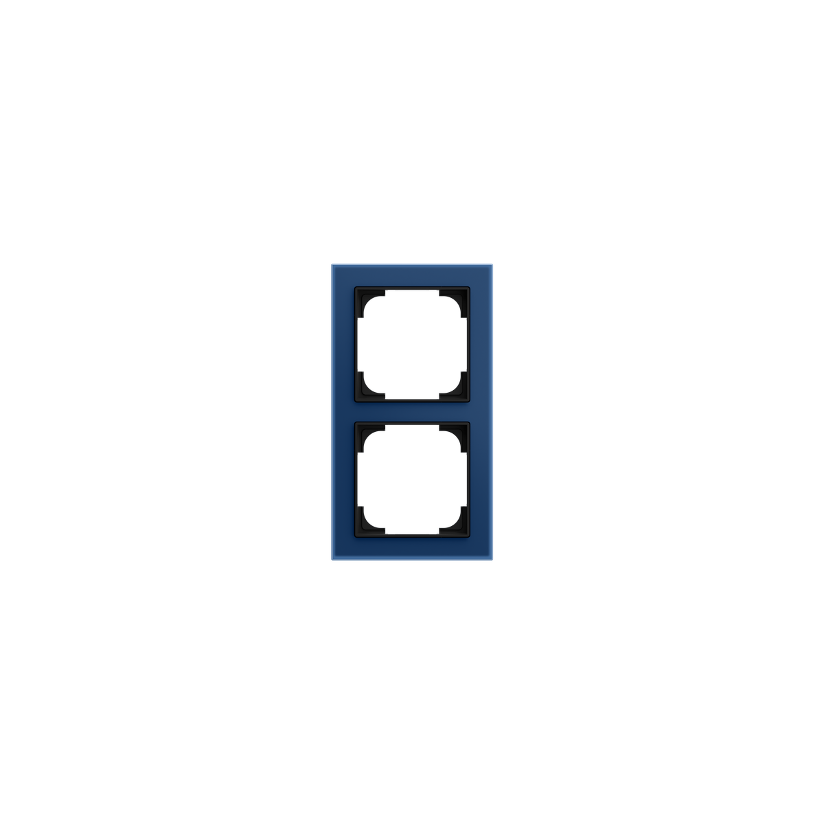 Cover frame 2-gang glass blue - Busch-art linear