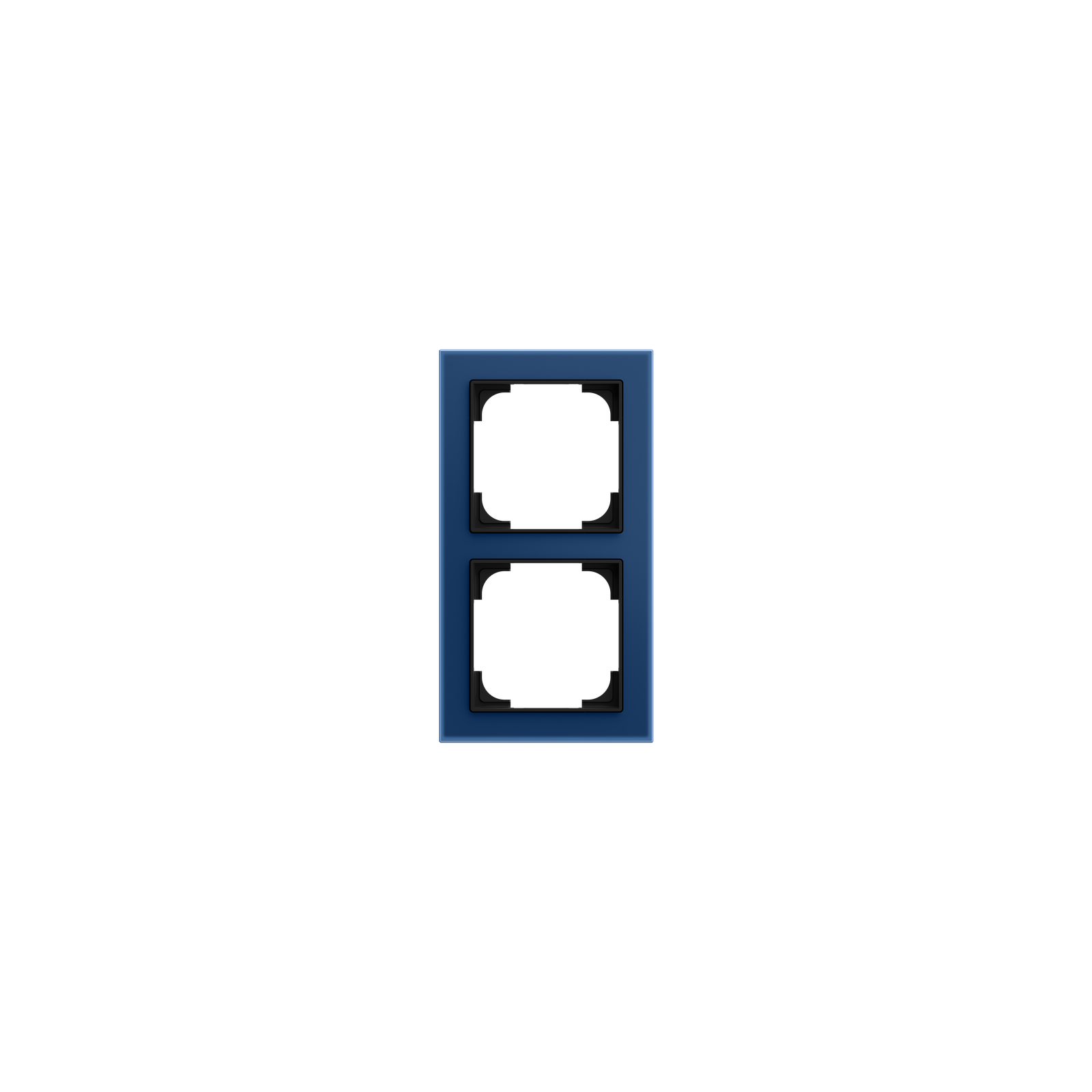 Cover frame 2-gang glass blue - Busch-art linear