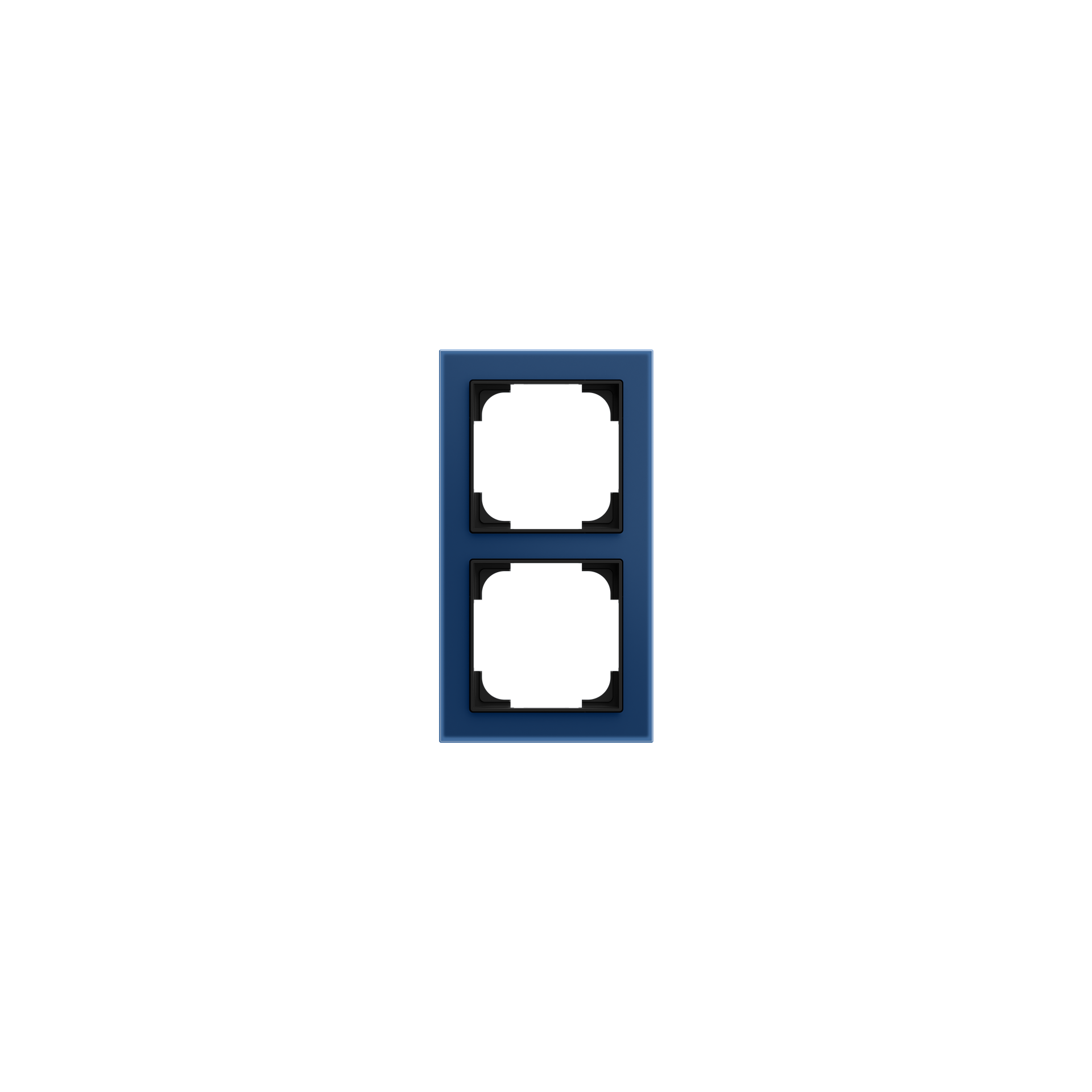 Cover frame 2-gang glass blue - Busch-art linear
