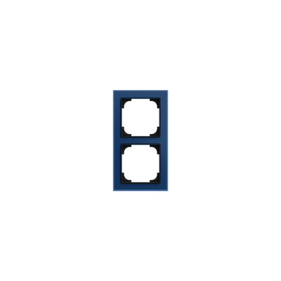 Cover frame 2-gang glass blue - Busch-art linear