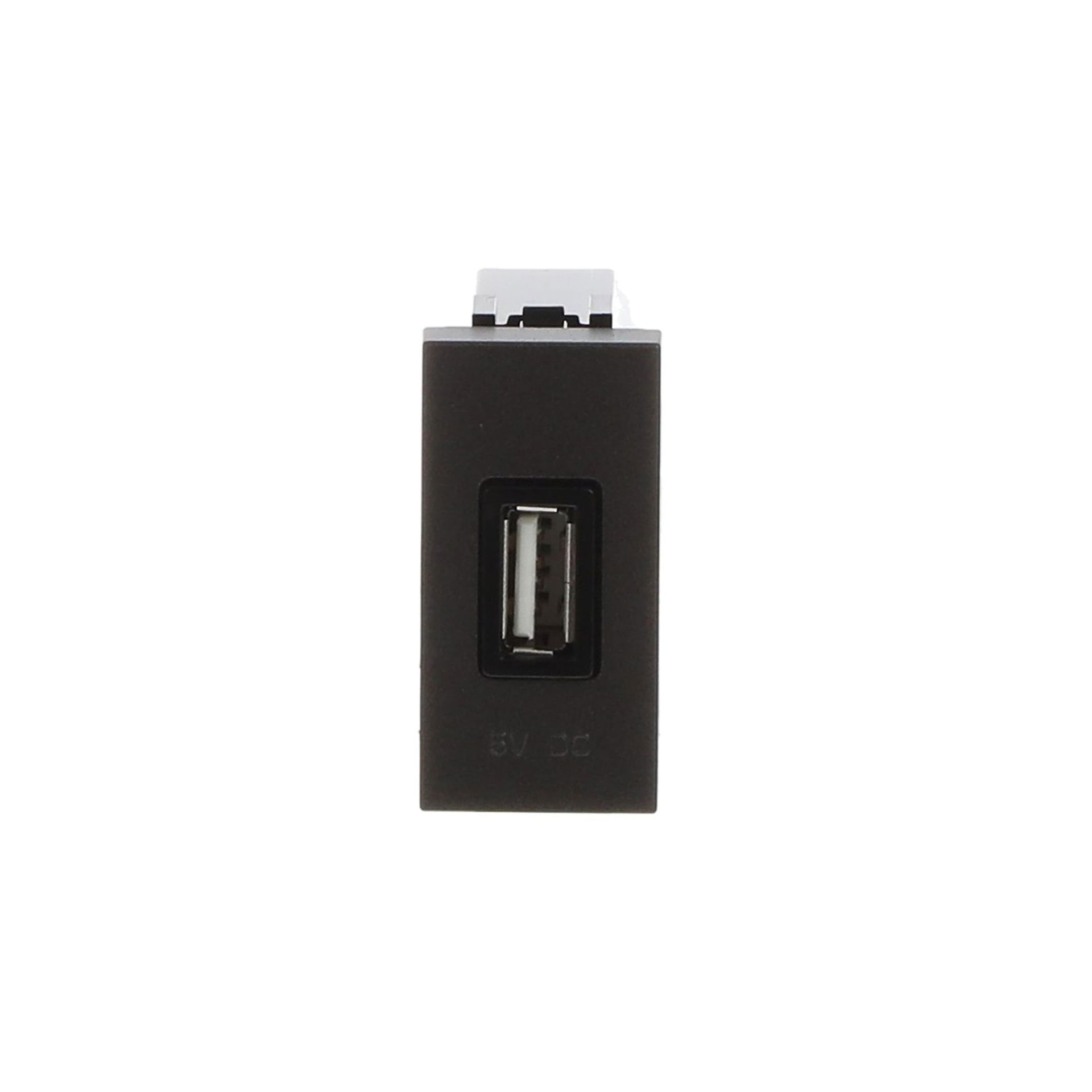 USB charger 2.000mA, 1-gang Breakout cable with USB A Anthracite - Zenit – Immagine 2 di 3