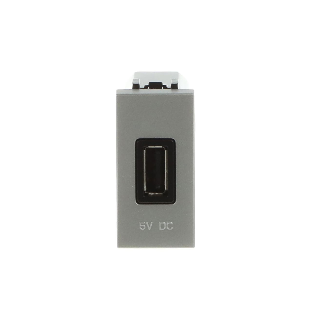 USB charger 750mA, 1-gang Breakout cable with USB A Silver - Zenit – Immagine 2 di 3
