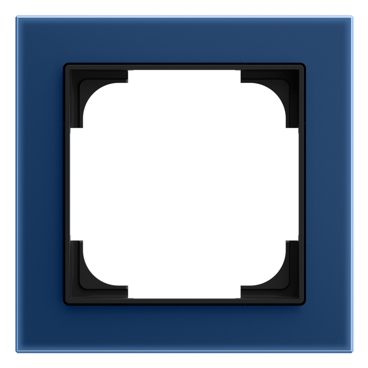 Cover frame 1-gang glass blue - Busch-art linear