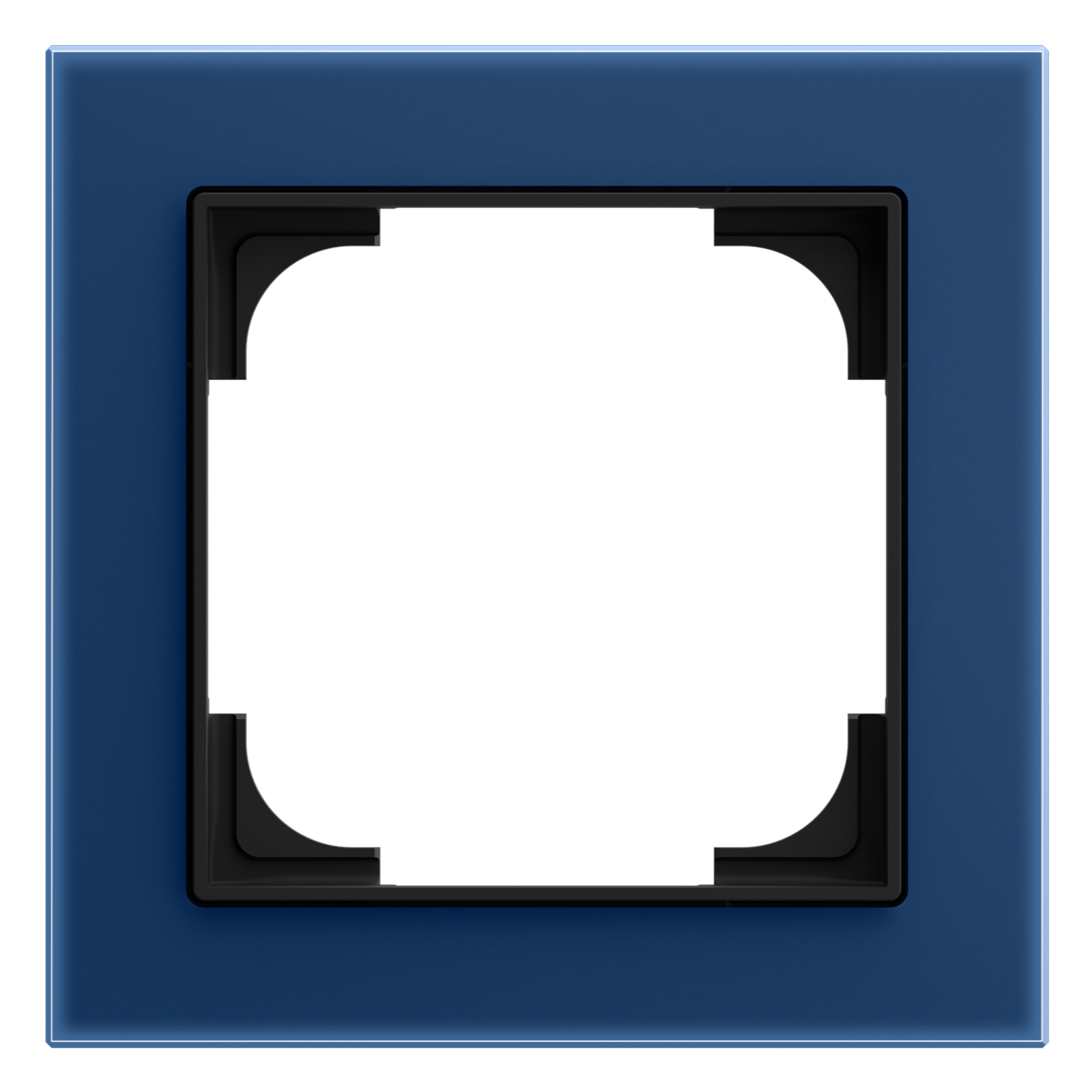 Cover frame 1-gang glass blue - Busch-art linear