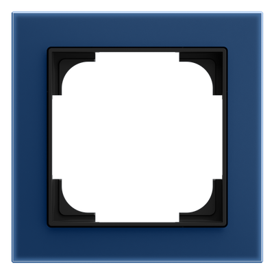 Cover frame 1-gang glass blue - Busch-art linear