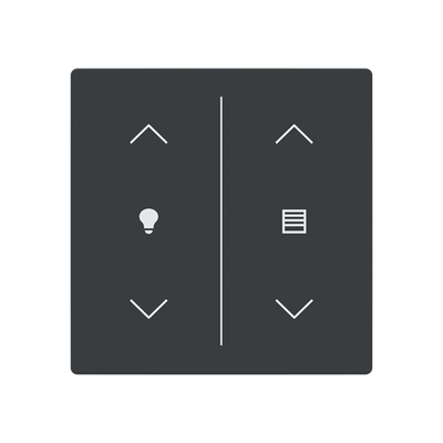 Cover plate Symbol "arrows/venetian blind" and "dimmer" anthracite - Platform 63