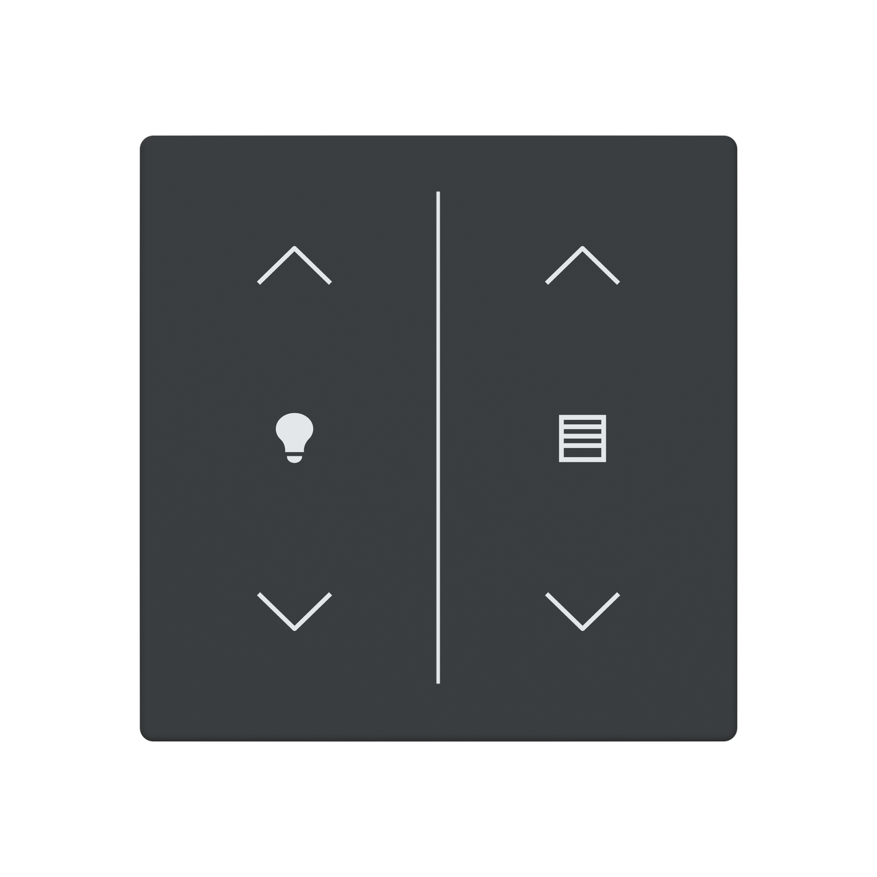 Cover plate Symbol "arrows/venetian blind" and "dimmer" anthracite - Platform 63 – Immagine 2 di 3