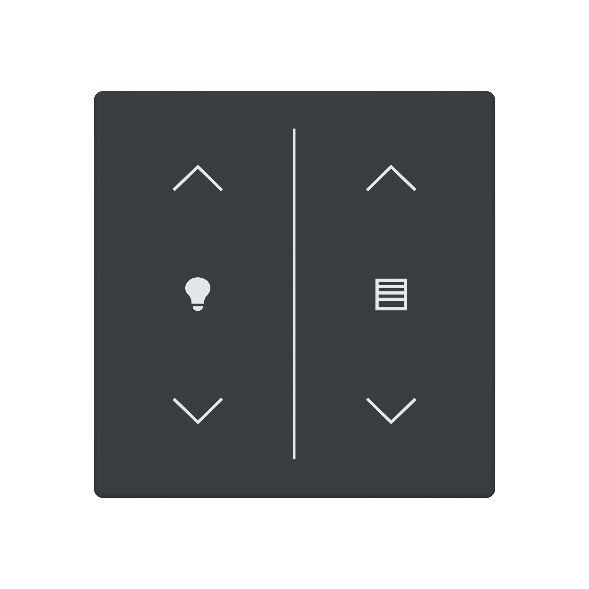 Cover plate Symbol "arrows/venetian blind" and "dimmer" anthracite - Platform 63 – Immagine 2 di 3