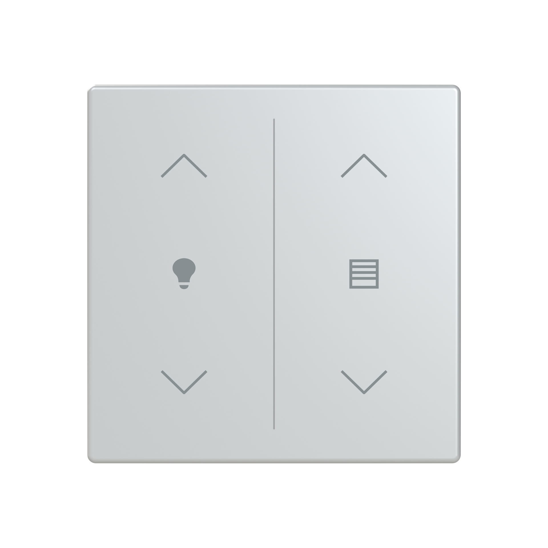 Cover plate Symbol "arrows/venetian blind" and "dimmer" aluminium silver - Platform 63 – Immagine 2 di 3